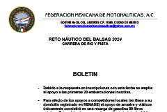 Boletín Reto Náutico del Balsas 2024