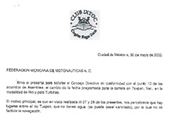 Boletín cambio de fecha Tuxpan